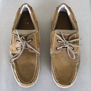 Margaritaville Men's Tan Leather Boat Shoes